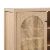 Transitional 2 Door Sideboard With Arched Rattan Panels - Light Brown - Image 3