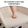 Adjustable Office Chair, Ergonomic Swivel Chair, Velvet Backrest Seat, Comfortable For Long Sitting - Beige - Image 13