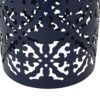 Outdoor Lace Cut Metal Side Table - Dark Blue - Image 7