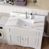 Vanity Top With Undermount Sink And Backsplash, Sintered Stone - Carrara White Marble - Image 8