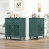 2 Door 2 Drawer Cabinet, American Furniture, Suitable For Bedroom, Living Room, Study - Dark Green - Image 6