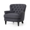 Enchante, Living Room Set With Tufted Back Club Chair And Ottoman - Gray - Image 7