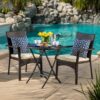 3 Piece Bistro Set With Water Resistant Cushions And 2 Chairs - Brown Multi - Image 2