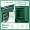 30" Bathroom Vanity With Sink, 1 Tip Out Drawer, 3 Drawers, Door Shelf, Soft Closing Door - Green - Image 8