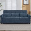 2 In 1 Sofa, 3 Seater Sofa With Sofa Bed And Reversible Recliner - Blue - Image 5