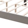 Queen Platform Upholstered Bed Button Tufted With Curve Design, Strong Wood Slat Support - Gray - Image 9