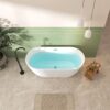 Acrylic Freestanding Soaking Bathtub With Classic Slotted Overflow And Toe-Tap Drain In Chrome, Cupc C Ertified, 02138 - Glossy White - Image 5