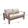 Loveseat, Wood Grained - Light Brown - Image 9