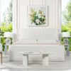 Brooks - King Contemporary Tufted Shelter Platform Bed - Antique White - Image 9