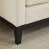 Elegant Upholstered Bench, Daybed, Ottoman With Wood Legs & 2 Bolster Pillows For End Of Bed, Bedroom, Living Room, Entryway - Ivory - Image 7