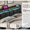 Full Size Upholstered Platform Bed With A Hydraulic Storage System, LED And USB Charging (Without Mattress) - Gray - Image 22