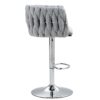 360 Degree Swivel Bar Stools Adjustable Counter Height Bar Chairs With Woven Back & Footrest, Silver Chromed Bar Stools For Kitchen Island (Set of 2) - Gray - Image 5