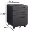 3 Drawer Mobile File Cabinet Under Desk Office, Simple Style Versatile Storage Cabinet For Legal / Letter / A4 Files, 5 Wheel Design Anti-Tilting Cold Rolled Steel Waterproof Moisture-Proof - Black - Image 20