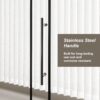 Frameless Shower Door Single Sliding, Clear Tempered Glass Shower Door With Zinc Roller Rail System, Stainless Steel Handle - Black - Image 5