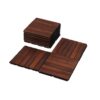 30 Piece Interlocking Deck Tiles Striped Pattern, Square Acacia Hardwood Outdoor Flooring For Patio, Bancony, Pool Side - Brown - Image 23