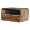 Large Curve Upper Slot Floating Bedside Table - Brown - Image 7