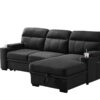 Kaden - Sleeper Sectional Sofa Chaise With Storage Arms And Cupholder - Black - Image 2