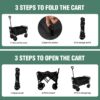 100L Collapsible Folding Beach Wagon Cart With 220Lbs Large Capacity, Wagons Carts Heavy Duty Foldable With Big Wheels For Sand, Garden, Camping - Black - Image 9
