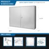 320 Capacity Fixed Position Key Cabinet With Key Lock - Gray - Image 6