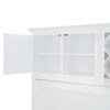 Queen Size Murphy Wall Bed With Top Cabinets & Wine Rack - White - Image 2