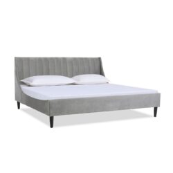 Aspen - King Vertical Tufted Modern Headboard Platform Bed Set - Opal Gray