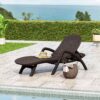 Polypropylene Resin Chaise Lounge With Hand Crafted Details - Dark Brown - Image 2