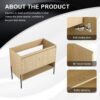Minimalist 36" Freestanding Bathroom Vanity With 2 Soft Close Cabinet Doors - Oak - Image 5