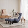 Adjustable Japanese Reclining Floor Chair Sofa With Metal Frame For Living Room & Balcony - Navy - Image 19