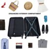 3 Piece Luggage Sets Lightweight Suitcase With Two Hooks, Spinner Wheels, Tsa Lock, (20/24/28) - Dark Green - Image 13