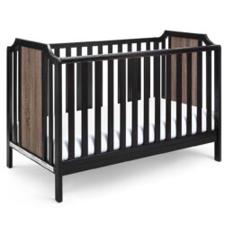 Brees Island - 3 In 1 Convertible Crib - Black, Brownstone