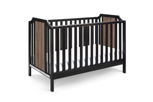 Brees Island - 3 In 1 Convertible Crib - Black, Brownstone