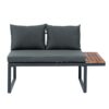 4 Piece L-Shaped Patio Wicker Outdoor 5 Seater Sectional Sofa Seating Group Conversation Sets With Side Table & Cushions - Dark Gray - Image 14