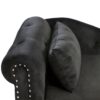 Chaise Lounge Indoor, Velvet Lounge Chair For Bedroom With Storage & Pillow, Modern Upholstered Rolled Arm Chase Lounge For Sleeping With Nailhead Trim For Living Room Bedroom Office - Black - Image 18