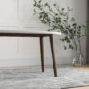 Ada - Mid-Century Modern Style Top Oval Dining Table - Brown / White - Image 10