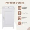 Modern 20.3" Bathroom Vanity With Sink, Functional Drawer, Soft Closing Door - White - Image 6