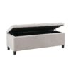Elegant Design Tufted Top Soft Close Storage Bench Upholstered - Natural - Image 6