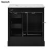 Bathroom Vanity Cabinet With Ceramic Basin, 3 Drawers And Adjustable Shelves - Black - Image 10