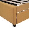 Upholstered Daybed With Trundle Twin Size Sofa Bed Frame No Box Spring Needed, Linen - Yellow - Image 7