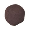 Handmade Semi Rounded Cable Knitted Pouf Perfect Seating & Footrest 100% Cotton - Brown - Image 4