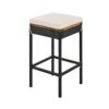 10 Piece Outdoor Acacia Wood Bar Height Table And 8 Stools With Cushions, Garden Wicker Dining Table, Foldable Tabletop, High Dining Bistro Set, All-Weather Patio Furniture - Brown - Image 9