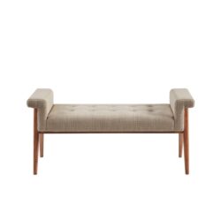 Accent Bench With Button Tufted Seat - Tan