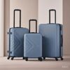 3 Piece Luggage Sets, Lightweight Suitcase With Two Hooks, Spinner Wheels, Tsa Lock, (20/24/28) - Blue - Image 2