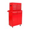 Rolling Tool Chest, 5 Drawer Tool Box Organizer With Lockable Wheels & Sliding Drawers & Detachable Top & Adjustable Shelf, Tool Storage Cabinet For Garage Workshop - Red - Image 5