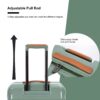 20" Carry On Luggage Lightweight Suitcase Tsa Lock USB Port Luggage Wheel Lock Artificial Leather Top Handle Spinner Wheels - Green - Image 7