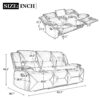 3 Seater Home Theater Recliner Manual Recliner Chair With A Led Light Strip Two Built-In Cup Holders For Living Room - Gray - Image 2