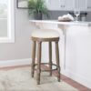 Barstools (Set of 2), 26" Counter Height, 360° Swivel, Swivel Barstool - Light Oak - Image 4