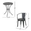 Yearn - 3 Piece Bistro Set With Table And 2 Chairs - Black - Image 3