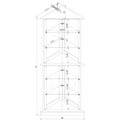 Corner Curio Dispaly Cabinet With Lights, Adjustable Tempered Glass Shelves, Mirrored Back (E26 Light Bulb Not Included) - Cherry