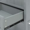 2 Drawer Side Table, American Style, End Table, Suitable For Bedroom, Living Room, Study - Light Gray - Image 14