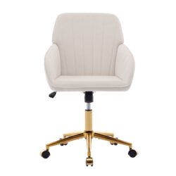 Ergonomic Swivel Office Chair, Adjustable And Comfortable - Beige